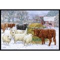 Micasa Cows & Sheep in the Snow Indoor or Outdoor Mat24 x 36 MI754758